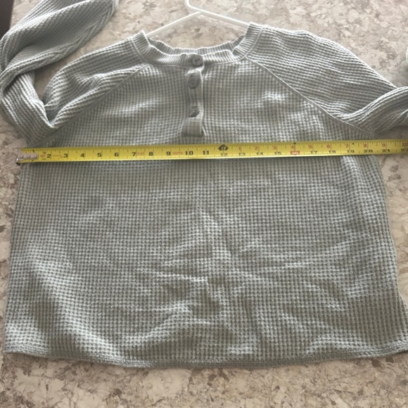 Old Navy Waffle Knit Henley Sweater Medium Green Women’s - Picture 8 of 10